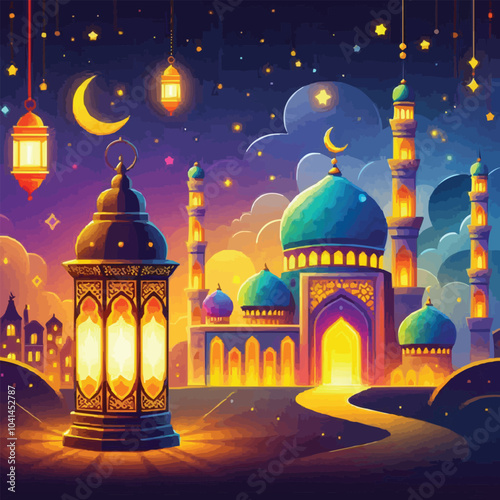 mosque at night