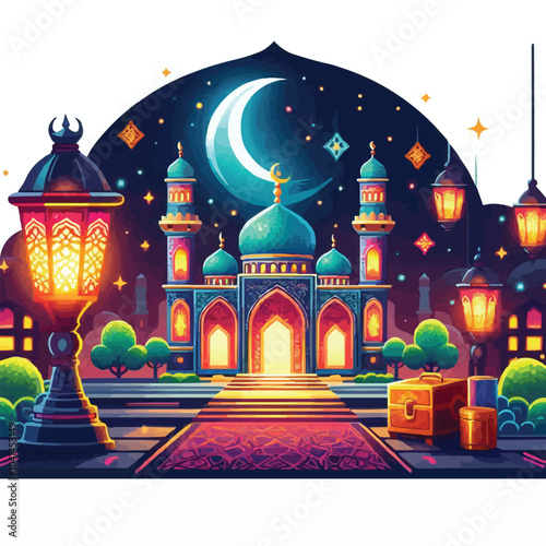 mosque at night