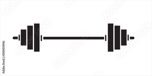  weight lifting barbell icon. Gym equipment. workout, fitness club symbol