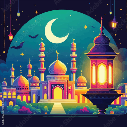mosque at night