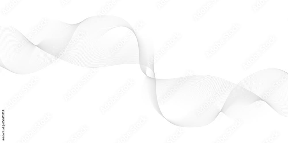 Technology, data science, geometric border. Isolated on white, Undulate Grey Wave Swirl, frequency sound wave, twisted curve lines with blend effect. Technology, data science, geometric border. Isolated on white, Undulate Grey Wave Swirl, frequency sound wave, twisted curve lines with blend effect.