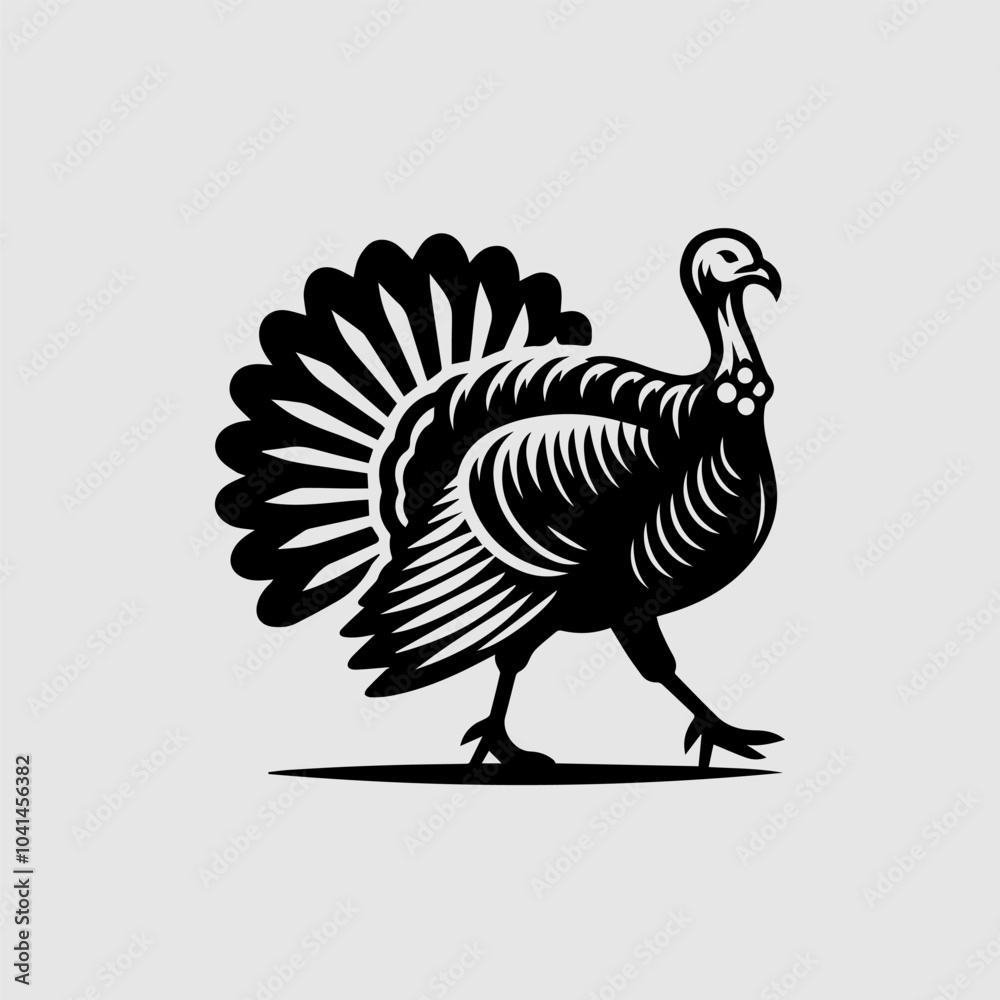 Fototapeta premium turkey bird vector black illustration