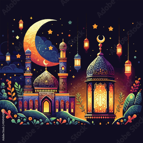 mosque at night