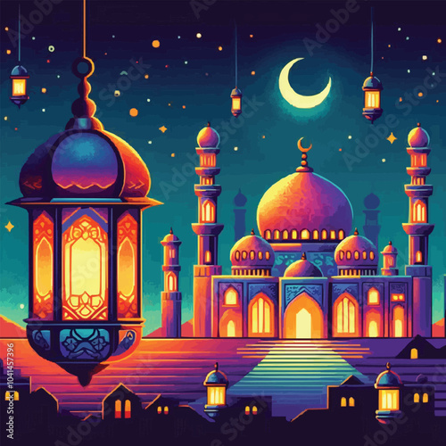 mosque at night