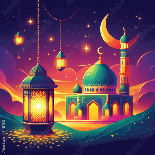 mosque at night