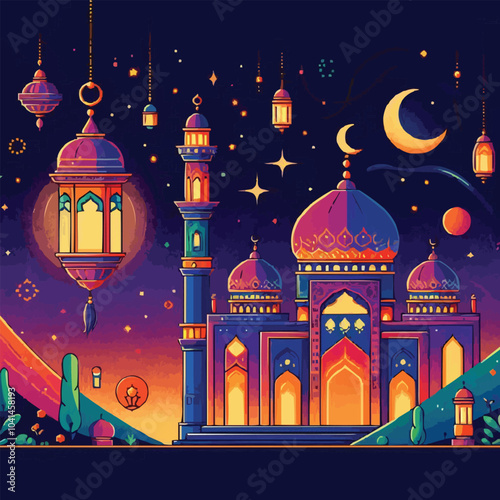 mosque at night