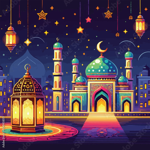 mosque at night