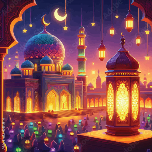 mosque at night