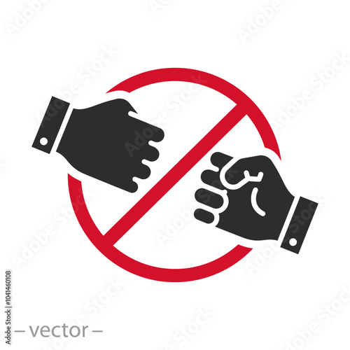 stop conflict icon, solving argument problem, resolution war, truce, thin line web symbol on white background - editable stroke vector illustration eps10