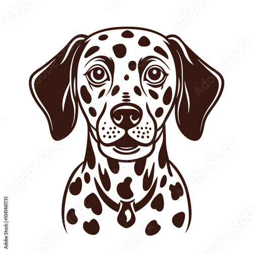 Dalmatian Dog vector silhouette Illustration Isolated white background.