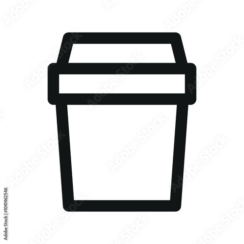 Takeaway coffee paper cup UI icon, coffee cup with lid minimal line vector symbol