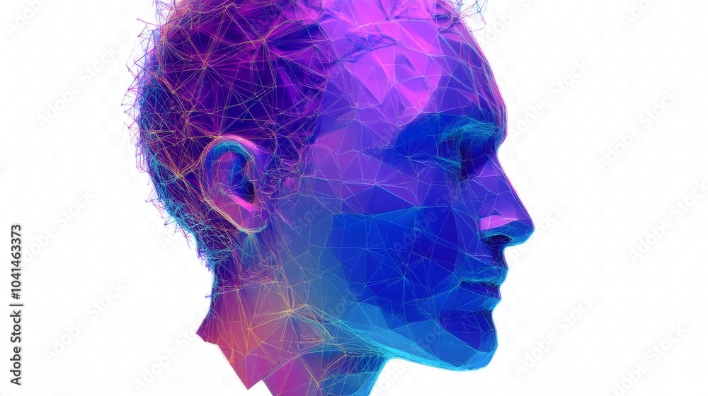 Obraz premium Abstract colorful face, 3d render