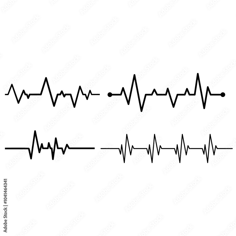Pulse icon vector set. Heartbeat illustration sign collection. Heart rhythm symbol. Cardiology logo. Pulse icon vector set. Heartbeat illustration sign collection. Heart rhythm symbol. Cardiology logo.