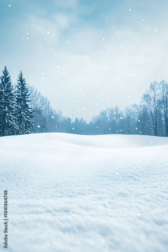 Naklejka premium snowy landscape in winter