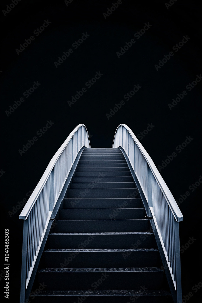 Stairs Leading Upwards on a Dark Background Stairs Leading Upwards on a Dark Background