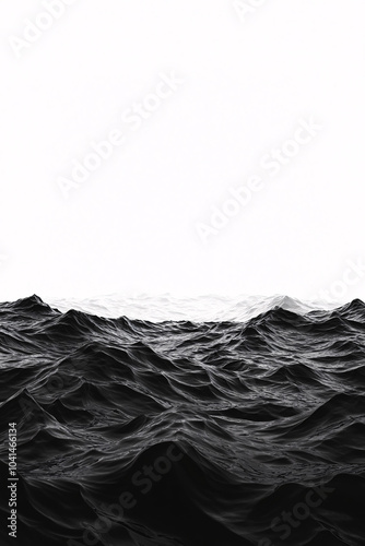 abstract ocean waves in black and white
