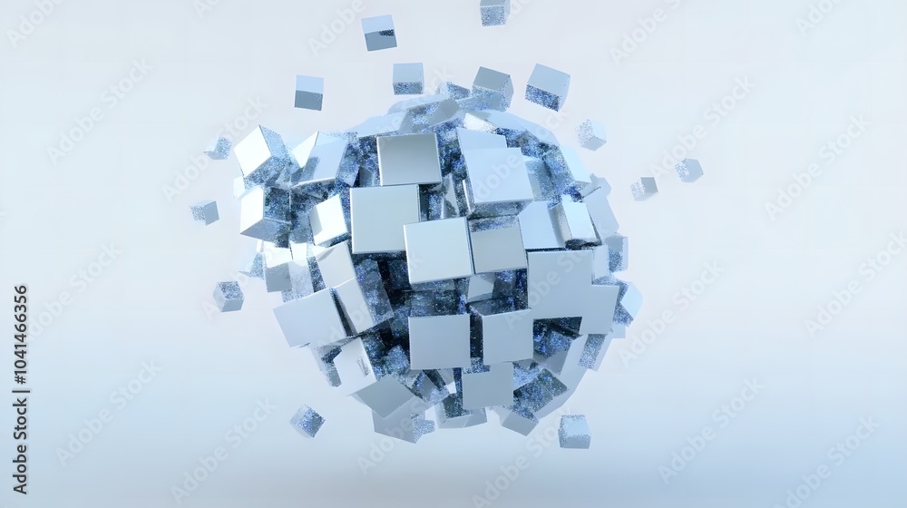 Obraz premium Abstract 3d rendering of geometric shapes. Composition with cubes. Modern background design for poster, cover, branding, banner, placard