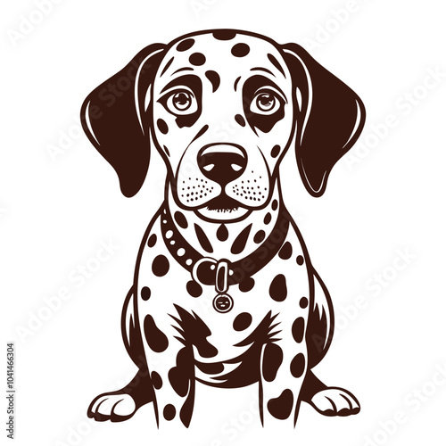 Dalmatian Dog vector silhouette Illustration Isolated white background.