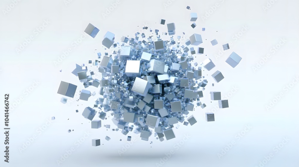 Fototapeta premium Abstract 3d rendering of geometric shapes. Composition with cubes. Modern background design for poster, cover, branding, banner, placard