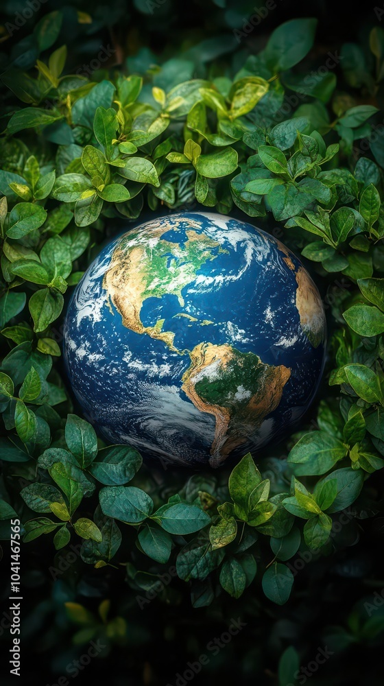 vibrant earth surrounded by lush greenery symbolizing ecofriendly initiatives highlighting the importance of environmental protection and sustainability on world environment day vibrant earth surrounded by lush greenery symbolizing ecofriendly initiatives highlighting the importance of environmental protection and sustainability on world environment day