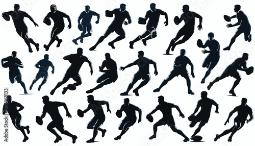 Wallpaper Mural rugby silhouettes Torontodigital.ca