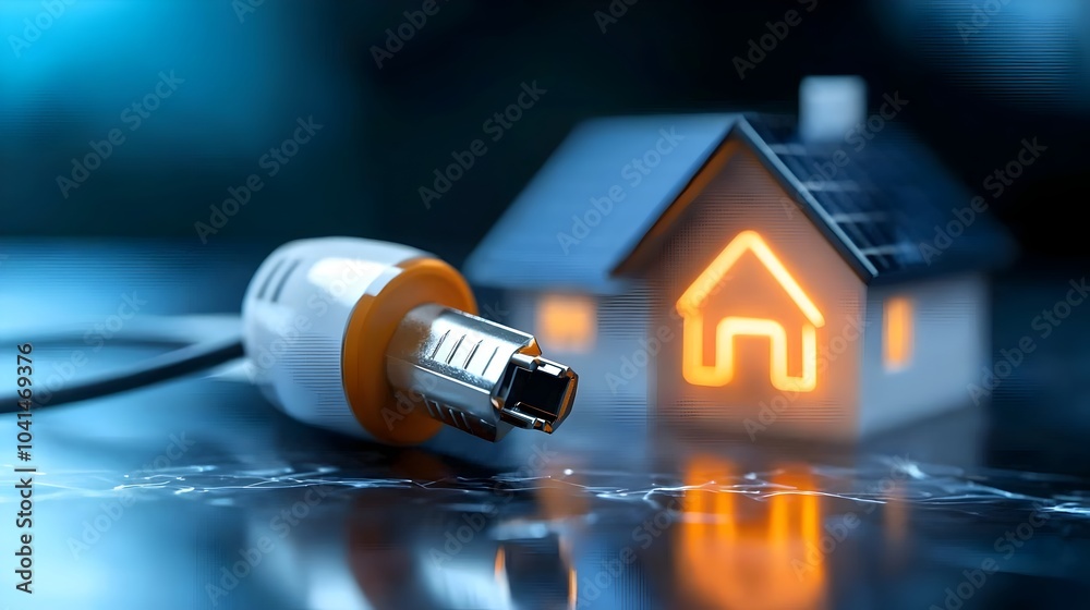 Glowing neon solar panel and house icon against a dark backdrop symbolizing sustainable and renewable power This abstract conveys the concept of clean efficient energy solutions for the future Glowing neon solar panel and house icon against a dark backdrop symbolizing sustainable and renewable power This abstract conveys the concept of clean efficient energy solutions for the future