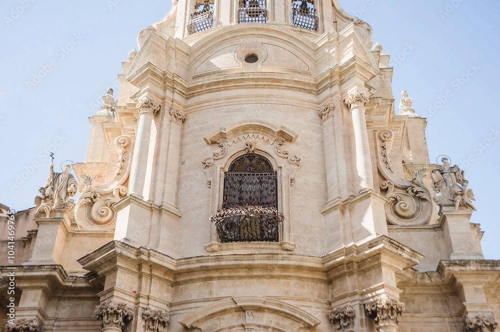 Obraz premium the facade of cathedral of Ragusa Ibla in Sicily