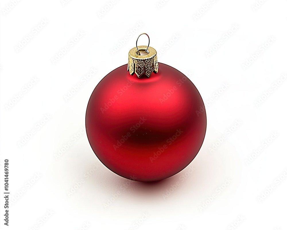 Classic Red Christmas Ornament with Golden Top Classic Red Christmas Ornament with Golden Top