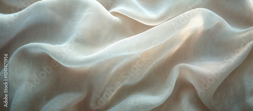 Close-up of a soft, white fabric with flowing, elegant drapes.