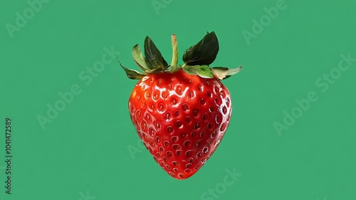 Strawberry spinning motion on green screen, generative AI