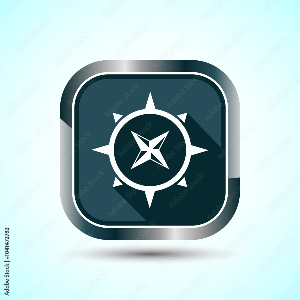 Compass icon design illustration, Navigation sign symbol for apps and websites, Gray Shadow Button Design Compass icon design illustration, Navigation sign symbol for apps and websites, Gray Shadow Button Design