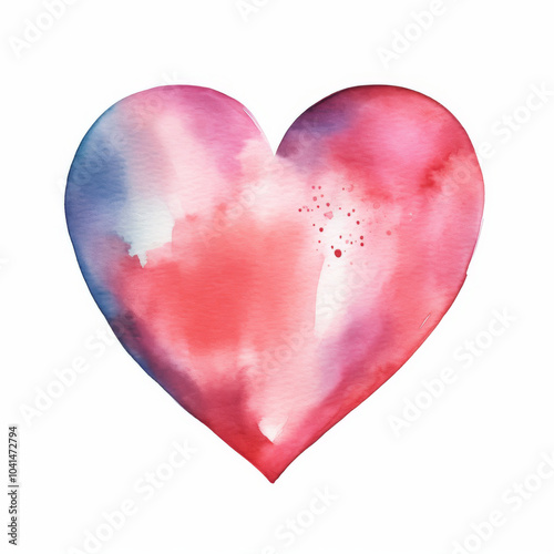 Beautiful Watercolor Heart Illustration in Soft Pastel Colors | Perfect for Valentines, Romantic Themes, Greeting Cards, and Art Projects