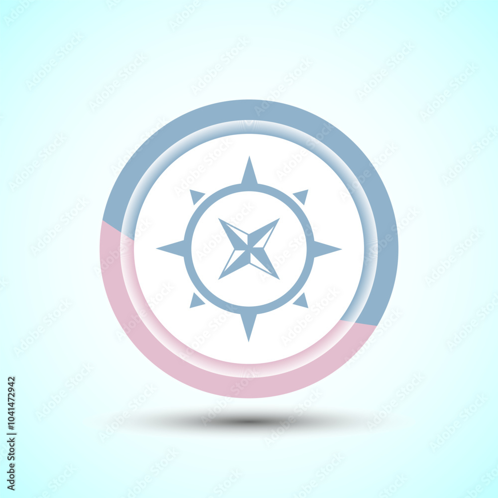 Compass icon design illustration, Navigation sign symbol for apps and websites, Pastel Color Button Design Compass icon design illustration, Navigation sign symbol for apps and websites, Pastel Color Button Design