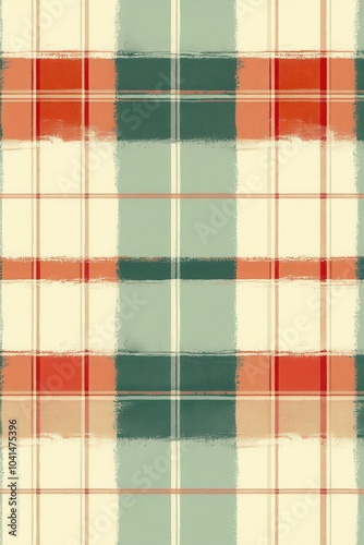 Traditional plaid fabric pattern in green and red tones, perfect for designs