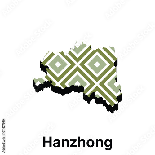 Map City of Hanzhong modern pattern geometric, High detailed vector illustration Design Template, suitable for your company photo