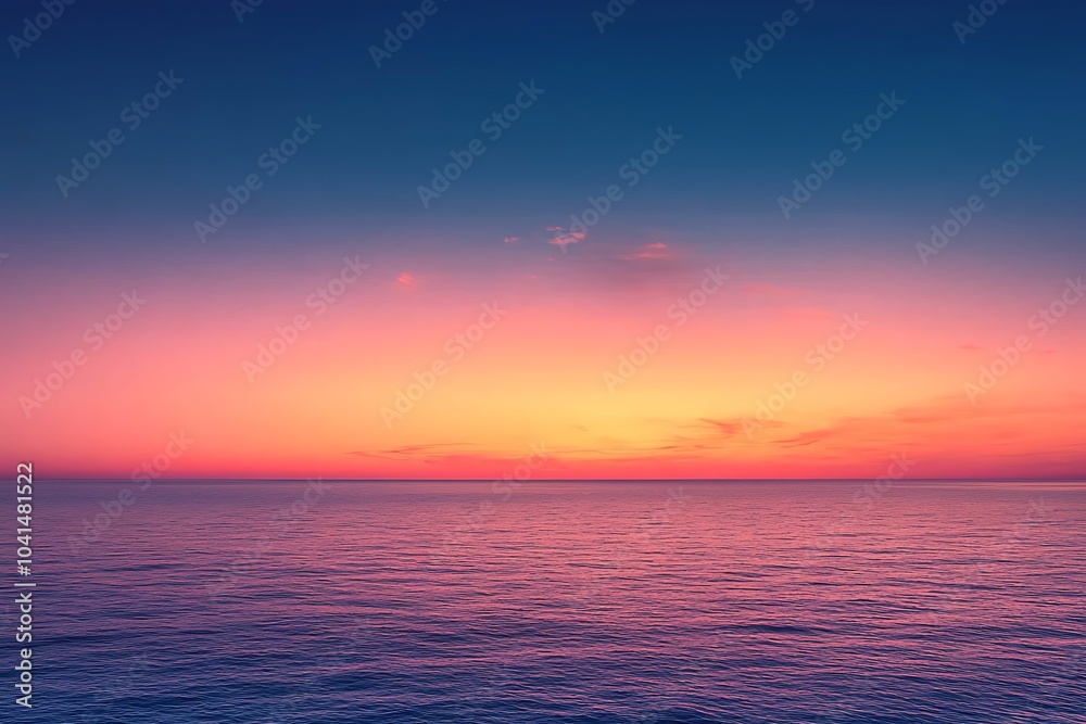 Peaceful Ocean Sunset with Pink and Orange Hues Peaceful Ocean Sunset with Pink and Orange Hues