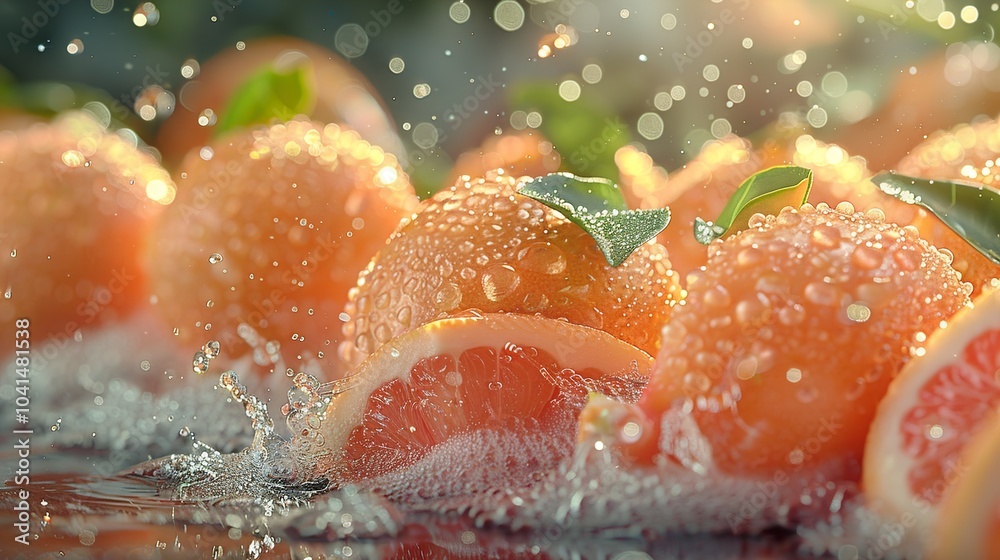 Fresh Grapefruit Splash: A Vibrant Still Life Photography Fresh Grapefruit Splash: A Vibrant Still Life Photography