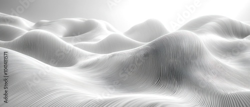 Abstract White Striped Wavy Landscape photo