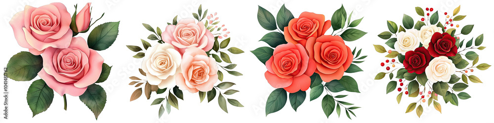 Fototapeta premium A vibrant display of floral roses in various colors, arranged beautifully against a black background, showcasing nature's elegance.