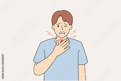 Sore throat in man infected with dangerous infection, causing destruction of immune system