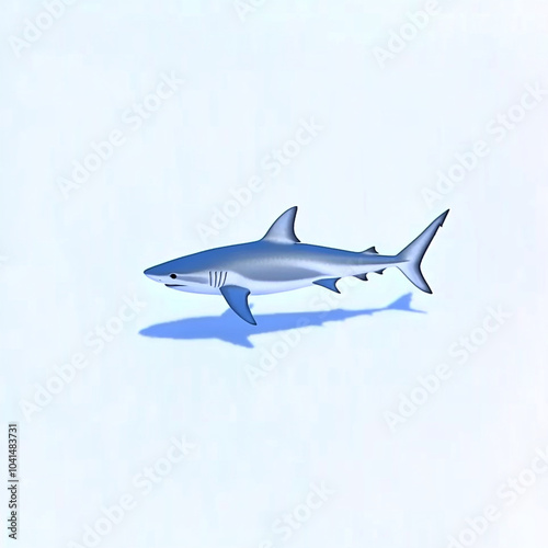 Wallpaper Mural shark icon on white background, showcasing its sleek design and vibrant colors. This illustration captures essence of marine life beautifully Torontodigital.ca