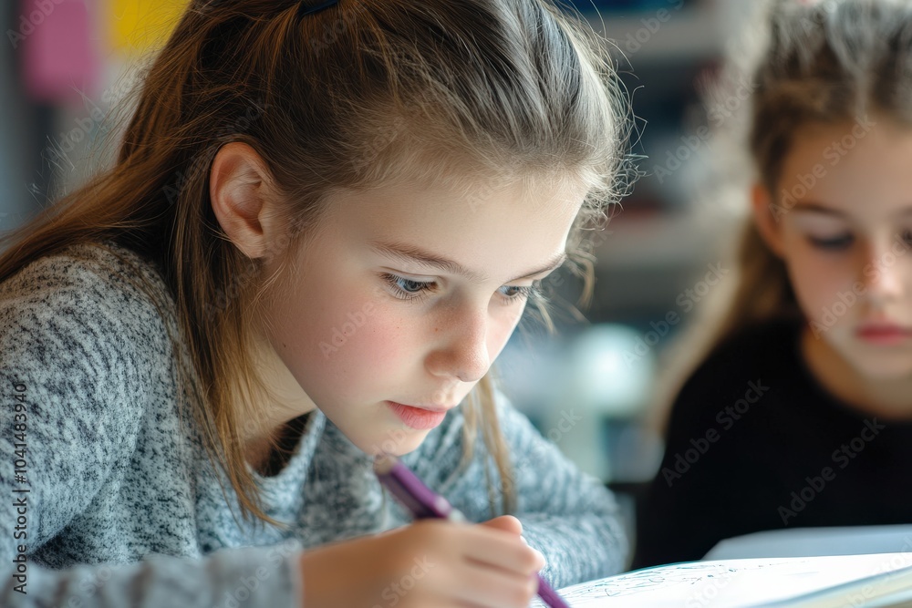 Tutor At Home. Additional Assistance for Caucasian Children in Cute Study Class Tutor At Home. Additional Assistance for Caucasian Children in Cute Study Class