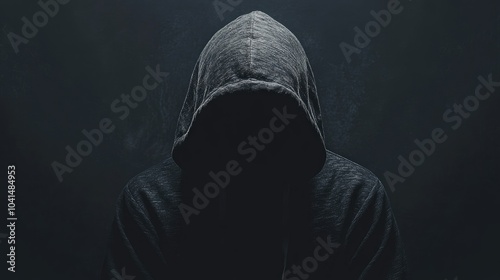 Person in a dark hoodie obscuring their face in shadows