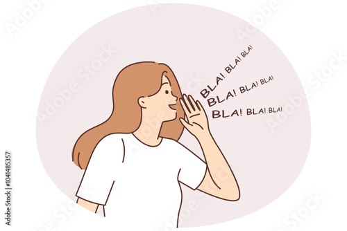 Woman talk to much with speech
