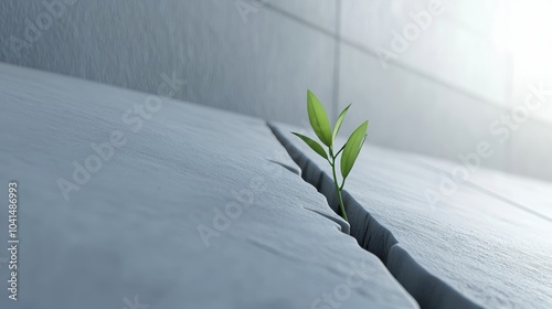 Resilient plant thriving in a harsh, waterless environment symbolizes strength and perseverance, showcasing nature's ability to overcome difficulties and defy the odds in challenging conditions