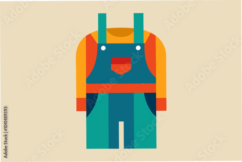 Overalls vector art illustration photo