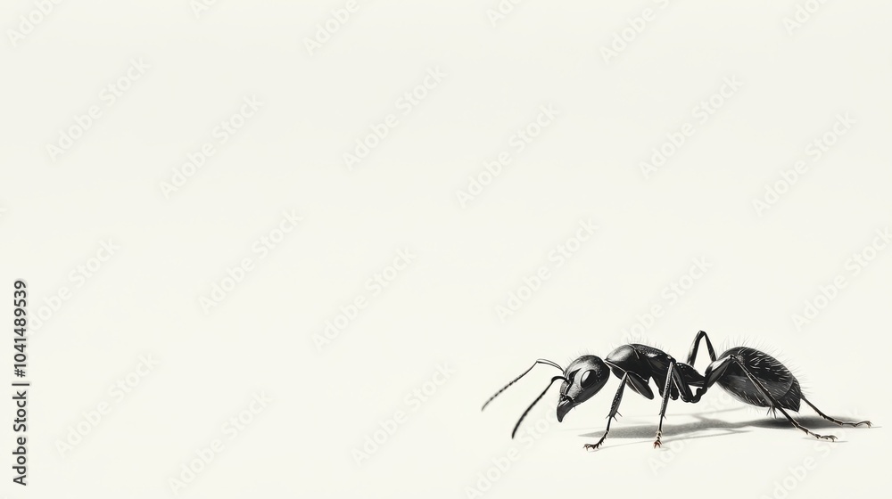 black ant walking on a white background
black ant walking on a white background
