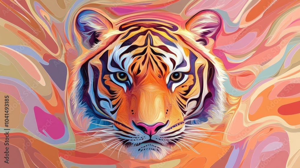 Tiger Portrait in Abstract Background Tiger Portrait in Abstract Background