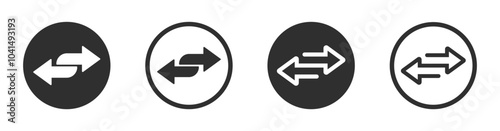 Transfer arrows vector icon set. compare or exchange vector symbols. Swap, flip or change vector signs. two way data trade icon