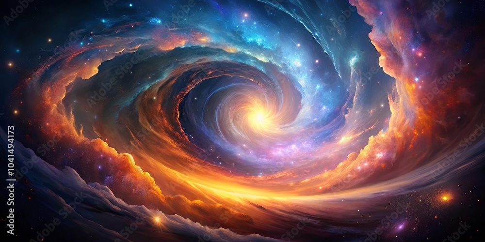 A cosmic swirl of celestial clouds, an ethereal vortex illuminated by distant stars, a celestial ballet of light and darkness. A cosmic swirl of celestial clouds, an ethereal vortex illuminated by distant stars, a celestial ballet of light and darkness.